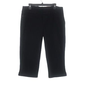 Christopher & Banks Cropped Pull On Capri Pants Black Size 12